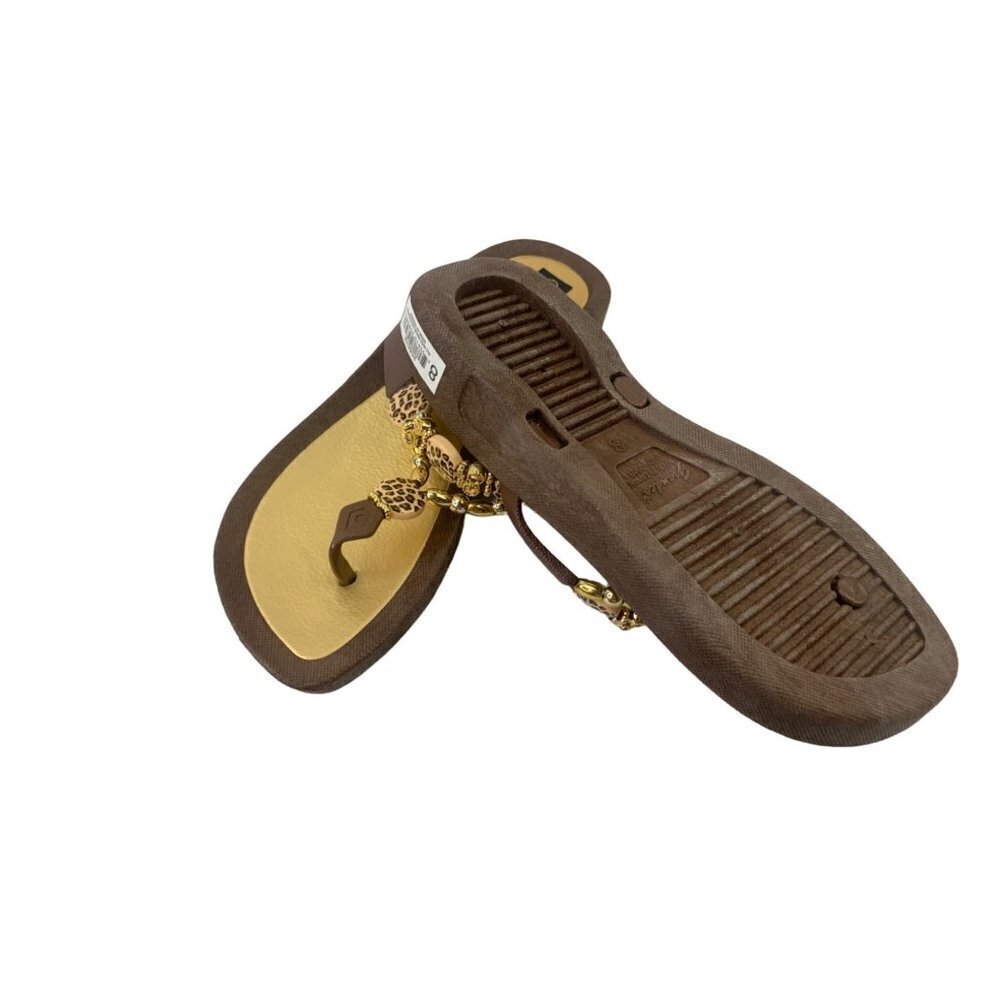 Grand Co Women's Brown & Gold Sandals - Picture 5 of 6